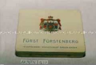 Blechdose für 25 Stück CIGARETTEN "FÜRST FÜRSTENBERG" A. BATSCHARI HOFLIEFERANT BADEN-BADEN