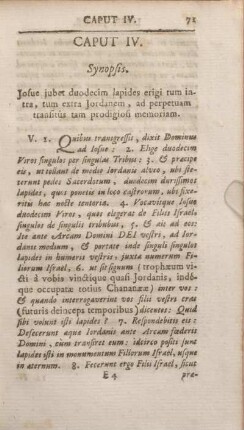 Caput IV. Synopsis.