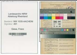 Entnazifizierung Franz Giesa , geb. 04.01.1902 (Bergassessor)