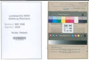 Entnazifizierung Herbert Kruse , geb. 20.08.1914 (Studienrat)