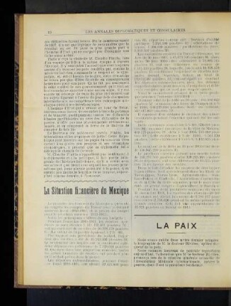 La Situation financiere du Mexique