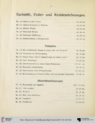 Farbstift-, Feder- und Kreidezeichnungen (Nr. 116-121)