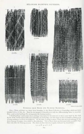 Selangor blowpipe patterns. Rubbings from Besisi and Blandas blowpipes