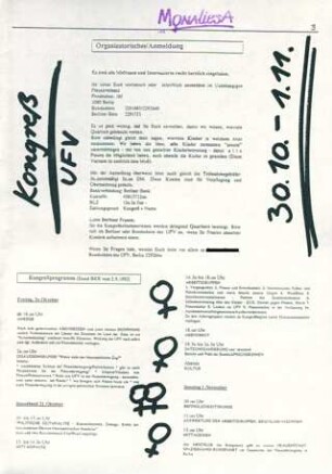 Einladung zum 4. UFV - Bundeskongress vom 30.10. bis 01.11.1992 : inkl. Kongressprogramm