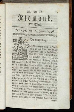 2tes Blat. Göttingen, den 10. Jenner 1756.