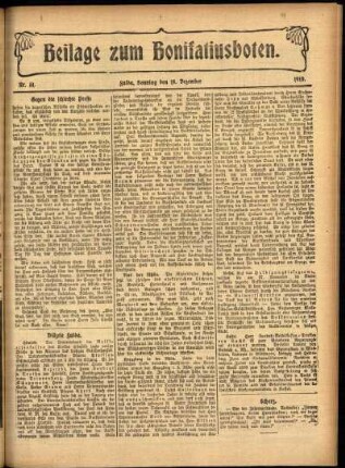 Zweite Ausgabe vom Sonntag, den 18. Dezember 1910.