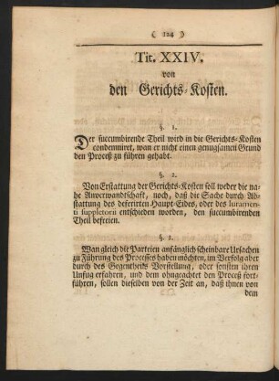 Tit. XXIV. von den Gerichts-Kosten