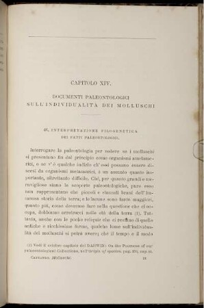 Capitolo XIV. Documenti Paleontologici Sull' Individualità Dei Molluschi.