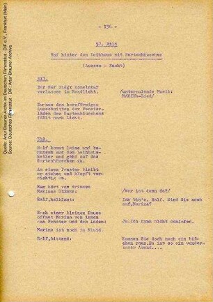 Französisches Drehbuch (Auszug)