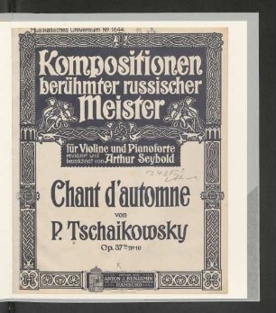 Chant d'automne : op. 37, no. 10