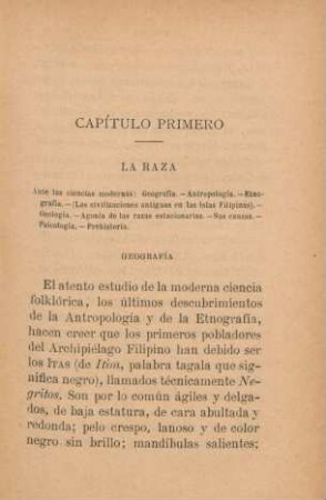 Capítulo primero. La Raza