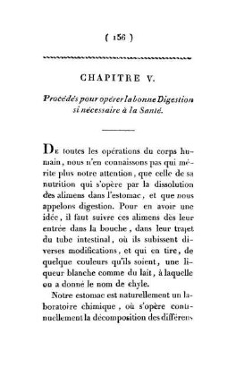 Chapitre V. Procédés pour opérer labonne Digestion si nécessaire à la Santé.