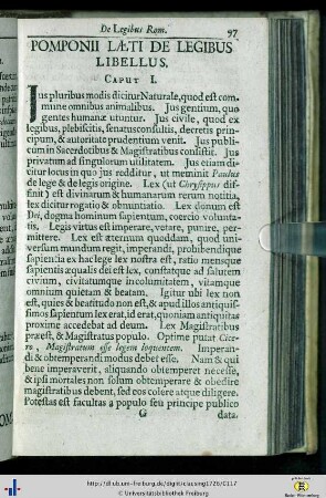 Pomponii Laeti de legibus libellus