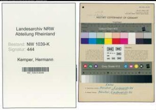 Entnazifizierung Hermann Kemper , geb. 09.04.1896 (Schneider)