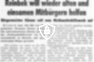 Reinbek will wieder alten und einsamen Mitbürgern helfen