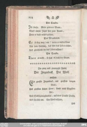 Die zwey und zwanzigste Fabel. Der Ziegenbock. Der Wolf.
