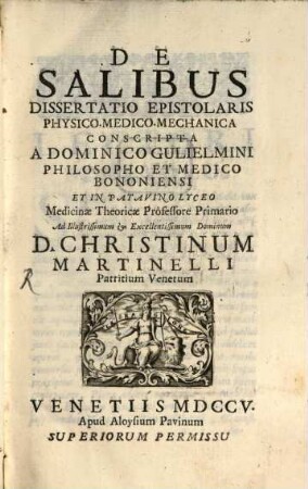 De salibus dissertatio epistolaris