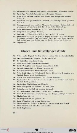 Gläser und Kristallgegenstände (Nr. 289-349)
