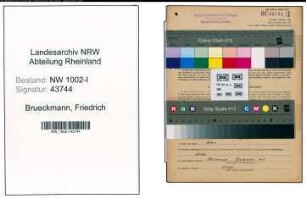 Entnazifizierung Friedrich Brueckmann, geb. 20.10.1894 (Tech.Angest.)