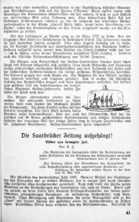 Die "Saarbrücker Zeitung" aufgehängt