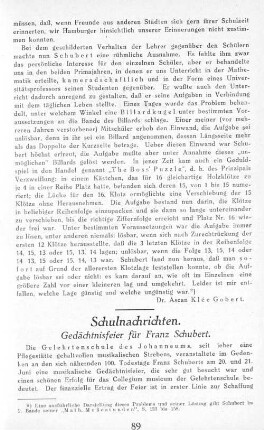 Gedächtnisfeier für Franz Schubert.