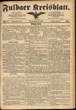 Ausgabe vom Mittwoch, den 27. Mai 1903.