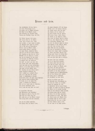 Hinaus und heim.