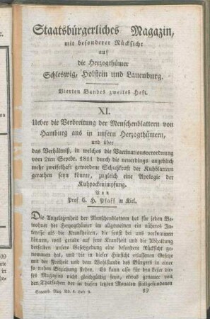 Vierten Bandes zweites Heft.