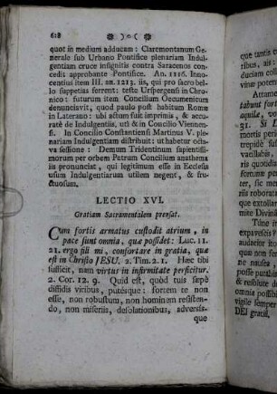 Lectio XVI. - Lectio XVII.