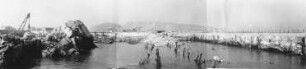 Helgoland, Trümmer U-Bootbunker, Panoramabild