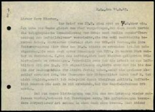 Brief; Wilhelm Kraiker (?) an Ernst Kirsten
