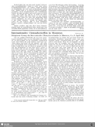 Internationales Uhrmachertreffen in Montreux (Schluß aus Nr. 18)
