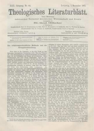 521-524 Die religionsgeschichtliche Methode und die Evangelienforschung