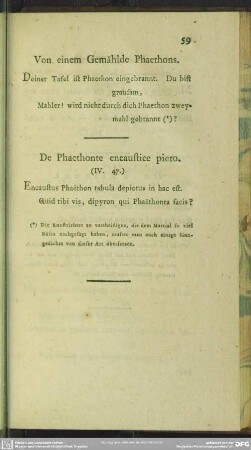 Von einem Gemählde Phaethons