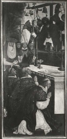 Die Messe des Heiligen Gregor vom Hochaltar des Annaberger Franziskanerklosters : Die Messe des Heiligen Gregor vom Hochaltar des Annaberger Franziskanerklosters. Öl auf Holz; 2,11 x 0,96 m (vor 1521; H. Hesse). Annaberg-Buchholz, Katharinenkirche