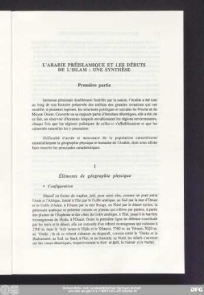 I Éléments de géographie physique