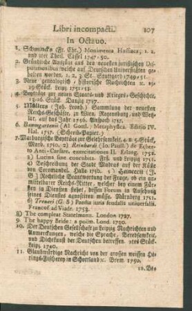 Libri incompacti In Octavo