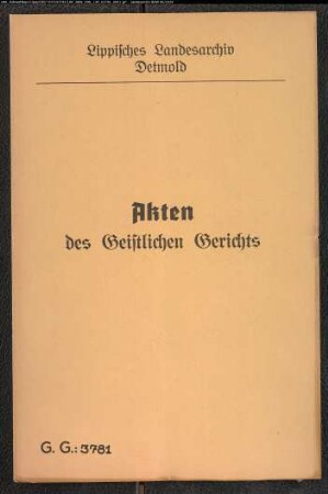 Kaufmann und Beisitzer Schierenberg in Horn, später Witwe Carl Schierenberg in Meinberg gegen den Pastor Vette in Varenholz, vorher in Meinberg, gegen den Kaufmann Schierenberg, welcher einen Sohn namens August Schierenberg hatte, wegen einer Geldforderung