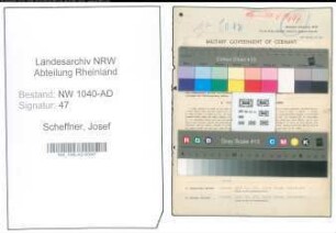 Entnazifizierung Josef Scheffner , geb. 13.05.1906 (Krankenkassensekretaer)