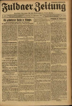 Ausgabe vom Samstag, den 10. November 1923.