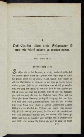 3-12, I. Daß Christus allein unser Seligmacher ist