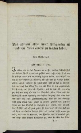 3-12, I. Daß Christus allein unser Seligmacher ist