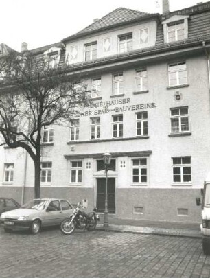 Dresden-Pieschen, Rückertstraße. Wohnanlage des Dresdner Spar- und Bauvereins. Palmié-Haus Nummer 26 (um 1910)