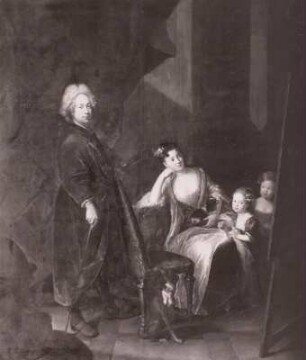 Antoine Pésne. Selbstbildnis des Künstlers mit Familie