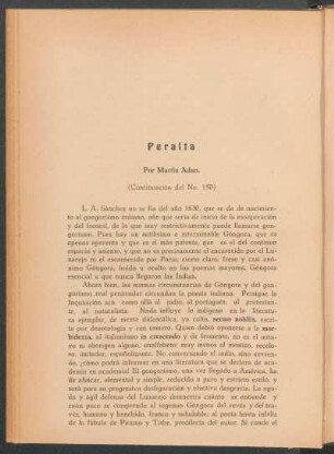 Peralta - (Continuación del no. 150)