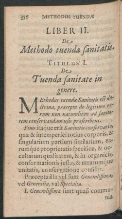 Liber II. De Methodo tuendae sanitatis