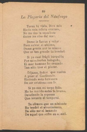 La plegaria del náufrago