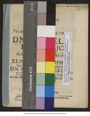Dissertatio de poculo Iovis Servatoris Et boni genii Nuptiis Viri ... Dn. Danielis Fischeri, ICti, & Virginis ... Elisabethae Sophiae, Viri ... Dn. Martini Boekell, ICti ... Filiae