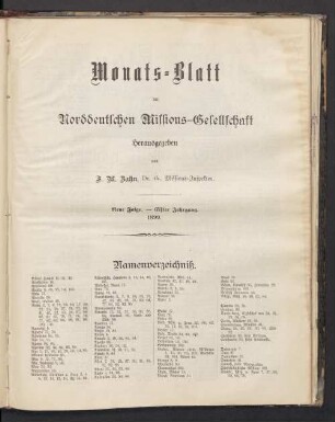 Namenverzeichniß
