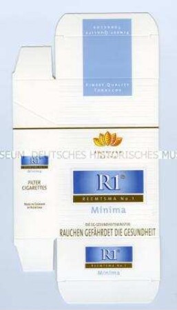 Zigarettenschachtel "R1 / Minima" (gefaltet)